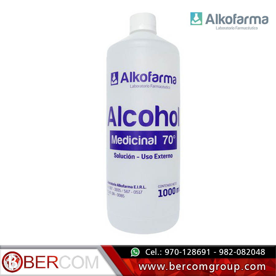 Alcohol Medicinal 70° Alkofarma Desinfectante 1L x5un_FOTO