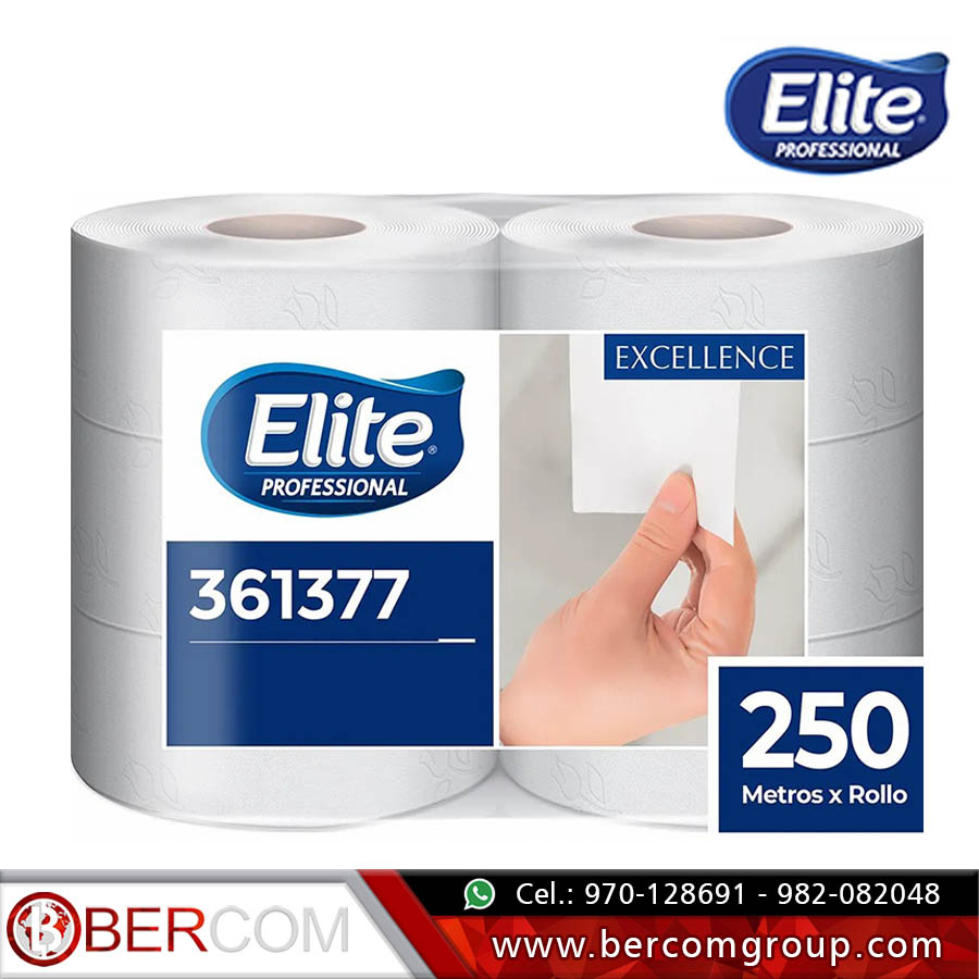 Papel Higiénico Jumbo Rollo Excellence Doble Hoja 6 Un 250 M Professional Elite_FOTO
